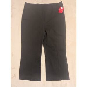 NWT Spanx Polished Kick Flare Pants Women 1X Petite Black Cropped Pull On 20367Q
